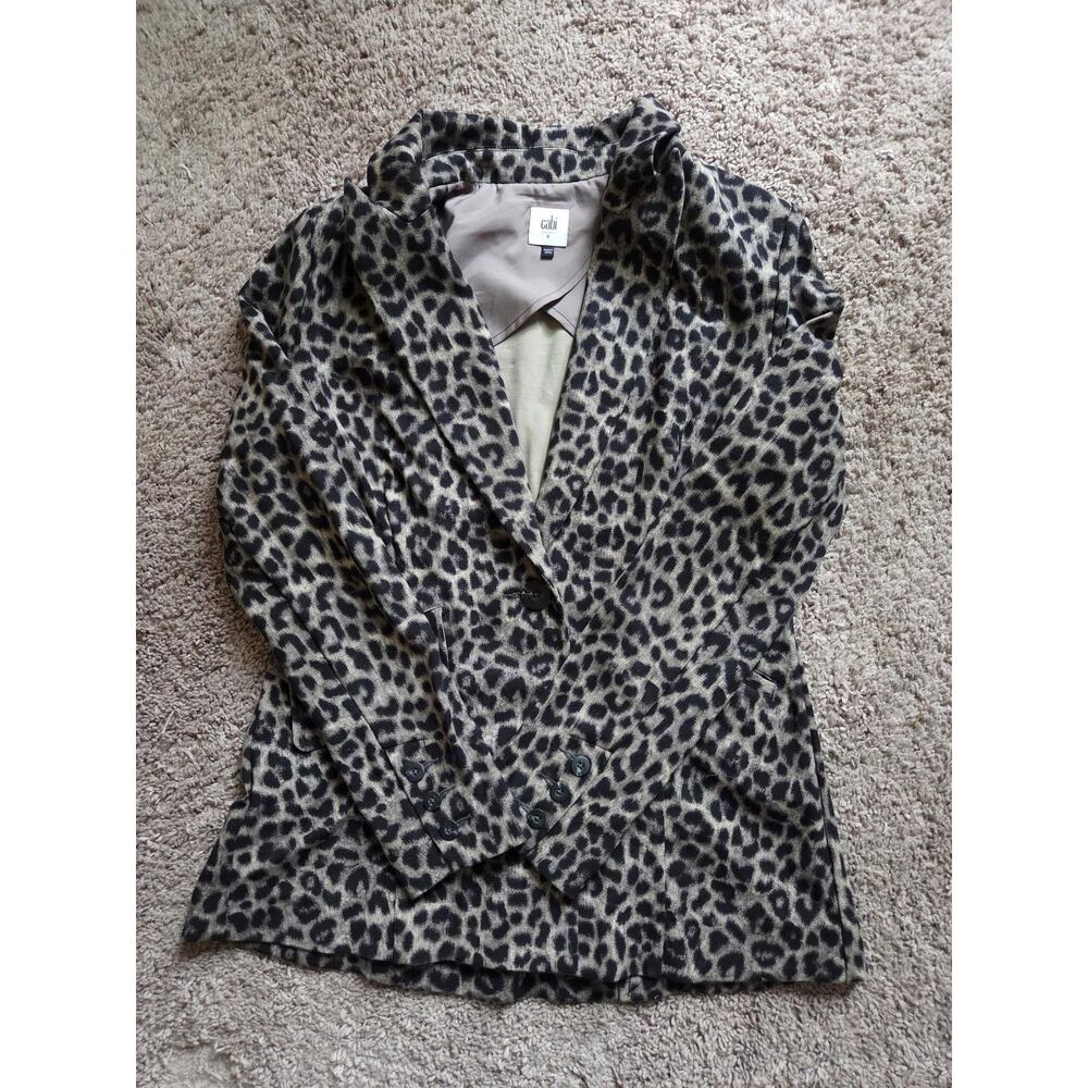🐆 CAbi Leopard Print Blazer with Back Bow Detail – Size 8 - Picture 6 of 6